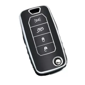 Husa Cheie Compatibila cu Briceag Jeep, 4 Butoane, Tpu, Negru cu contur silver Vezi acum