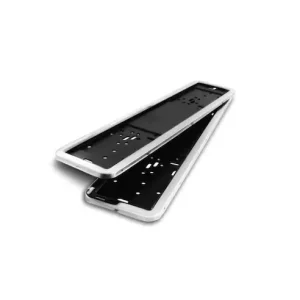 Expediere rapidă Set 2 bucati suport numar (fata + spate) inmatriculare, cu rama metalica de inox