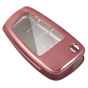 Reducere Husa Cheie Compatibila cu Briceag Audi 3 Butoane Roz TPU+PC