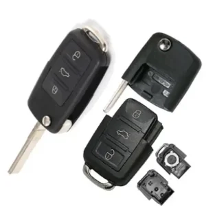Carcasa Cheie Compatibila cu Briceag SKODA 3 BUTOANE, Aftermarket Ieftin