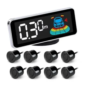 Senzori parcare afisaj display LCD avertizare sonora fata spate kit 8 pe set Livrare gratuită