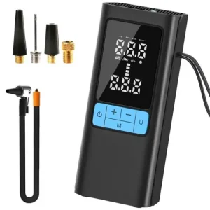 Compresor auto portabil wireless Techstar® MU002, afisaj digital LCD, lanterna LED, baterie reincarcabila 6000mAh, presiune maxima 150 PSI, incarcare Ieftin