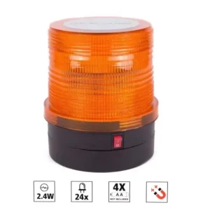 Doar azi Girofar cu 24 LED fara fir pe baterii, stroboscop, cu magnet 2,4W - 12V