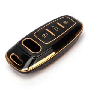 Husa de protectie Premium pentru cheie AUDI, material TPU de inalta calitate, compatibila cu A6 C8 A7 A8 Q8, Q7, S-line, RS, Allroad ( 2017-2021 ) Neg Calitate înaltă