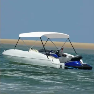 Gossi parasolar barca bimini cu 2 arcuri, alb, 150 x 120 x 110 cm Ofertă limitată