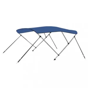 Reducere de preț Gossi parasolar barca bimini cu 3 arcuri, albastru, 183x160x137 cm