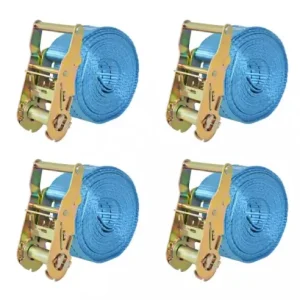 Gossi chingi fixare cu clichet, 4 buc, albastru, 2 tone, 6 m x 38 mm Cumpărături sigure