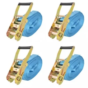 Gossi chingi fixare cu clichet, 4 buc, 4 tone, 8 m x 50 mm, albastru Lichidare de stoc