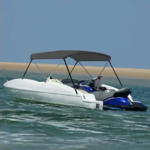 Gossi parasolar barca bimini cu 2 arcuri, antracit, 150x120x110 cm Ofertă