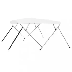 Retur gratuit Gossi parasolar barca bimini cu 4 arcuri, alb, 243x180x137 cm