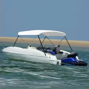 Retur ușor Gossi parasolar barca bimini cu 2 arcuri, alb, 180 x 130 x 110 cm