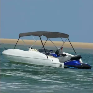 Gossi parasolar barca bimini cu 3 arcuri, antracit, 183x196x137 cm Reducere de preț