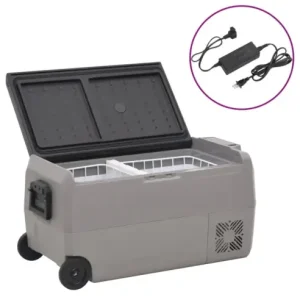 Preț redus Gossi lada frigorifica cu roata si adaptor, 50 l, negru&gri, pp & pe