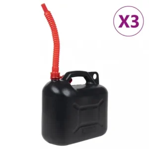 Super ofertă Gossi bidon de combustibil, pipa flexibila, 3 buc. negru 10 l plastic
