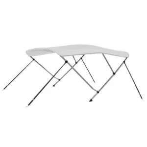 Preț promoțional Gossi parasolar barca bimini cu 3 arcuri, alb, 183x196x137 cm