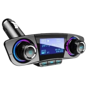 Kit de masina multifunctional, hands-free calling, bluetooth, transmitator FM, MP3, radio cu incarcator auto, dual USB, TF CARD, negru Lichidare de stoc