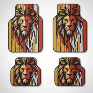 Reducere de preț Covorase Auto Universale \\u201cLion Power\\u201d \\u2013 Design Tribal Rosu-Galben