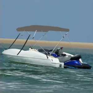 Gossi parasolar barca bimini cu 4 arcuri, gri, 243x244x137 cm Mai ieftin