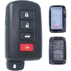 Carcasa Cheie Auto Techstar cu 4 butoane, Compatibila Toyota Camry, Corolla, RAV4, Highlander, Avalon \\u2013 FCC HYQ14FBA \\u2013 cu lama netaiata Livrare rapidă