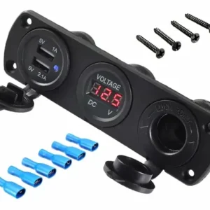 Vezi acum Priza suplimentara impermeabila pentru vehicule Off Road, ATV, SSV, tensiune 12V, 2 x USB si Voltmetru