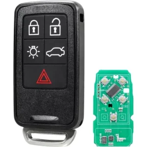 Ofertă Cheie Auto Programabila Completa 433MHz, Techstar, cu 5 butoane si Cip ID46, Compatibila Volvo S60, V60, V70, XC60, XC70, S80, V40, FCCID: KR55WK49264