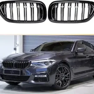 Chilipir Grile duble pentru BMW Seria 5 G30 G31 G38 520i, 523i, 528i, 530i, 535i, 550i, 520d, 530d, 530e, 530eX, 530iX, 550iX (xDrive), 540dX 2017-2019 Luciu N