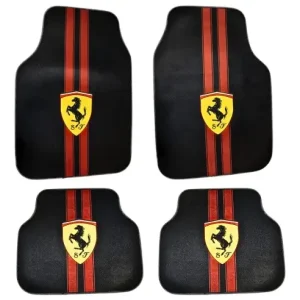 Covora\\u0219e auto universale DECOMAT \\u2013 set 4 buc\\u0103\\u021bi lavabile, antiderapante, cu imprimeu sport \\u201eScuderia Style\\u201d Reducere specială