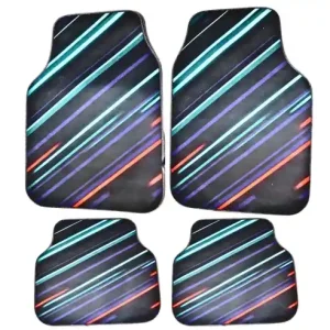 Covora\\u0219e auto universale DECOMAT \\u2013 set 4 buc\\u0103\\u021bi lavabile, antiderapante, cu design futurist \\u201eNeon Stripes\\u201d Comandă acum