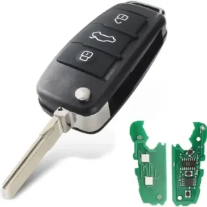 Cheie Auto Programabila Techstar cu 3 butoane pentru Audi Q7 B7 Q3 A3 TT A2 A8 A6 A6L A4 S5 C5 C6 B6 A4L A5 Q5 S RS Cabrio, Avant, Quattro, 432MHz, ID Livrare expres