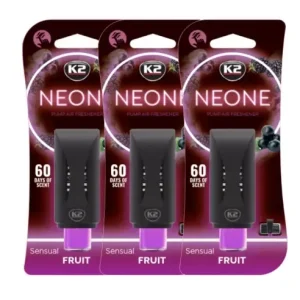 Pachet 3 x Odorizant auto grila ventilatie Puf-Puf K2 Neone Sensual Fruit Reducere extra