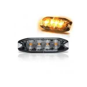 Retur ușor Stroboscop cu 4 LED Galben Hunter Slim 12v-24v