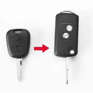 Super ofertă Carcasa Cheie Compatibila cu Briceag Peugeot 206 2 butoane transformat