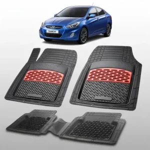 Covorase Auto Hyundai Accent IV (RB: 2010\\u20132015) - Cauciuc Tip Tavita-Red Reducere specială