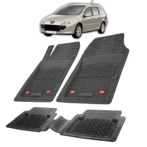 Covorase Auto Tip Tavita Compatibile Peugeot 307 FL (SW 2005-2008) Black Plată sigură