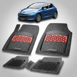 Covorase Auto Tip Tavita Compatibile Peugeot 207 Hatchback (5 usi 2006-2009)-Red Cel mai vândut