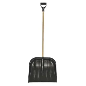 Lopata pentru zapada cu coada de lemn, protectie metalica, 45x39 cm Reducere specială