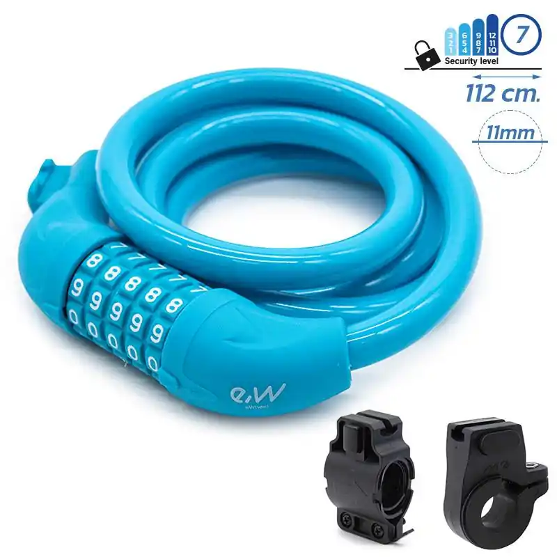Lanț anti – furt, trotinetă / scuter / bicicletă electrică, EWLK001, 112 cm, albastru | Motorevolution Plată sigură