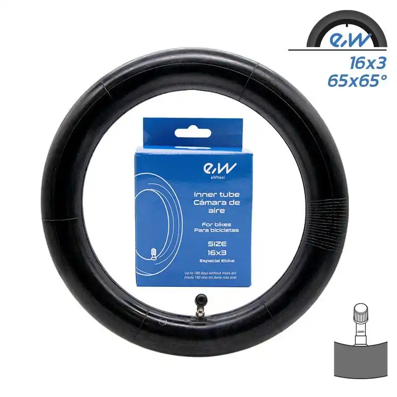 Camera de aer trotineta electrica 16×3,00 Ewheel – valva curbata CR202 pentru EBIKE Cel mai bun preț