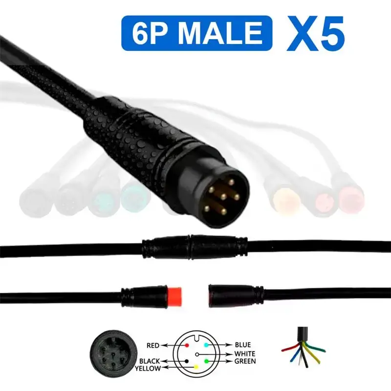 Discount Conectori impermeabili 8 mm 6 pini tata pachet de 5 unități