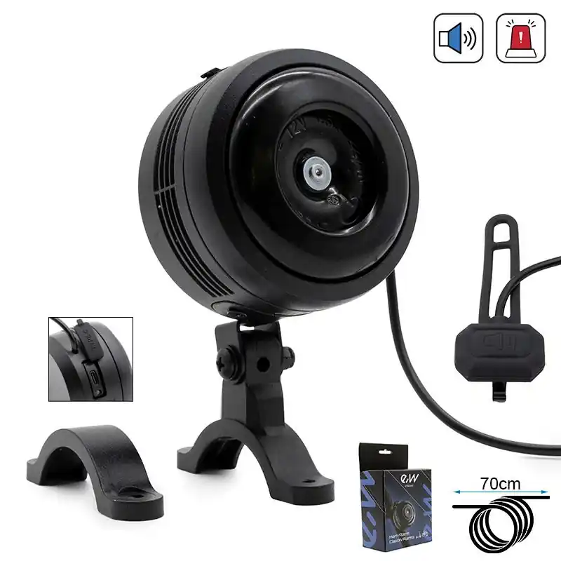 Reducere extra Claxon universal cu alarmă – trotineta electrică, 70 dB, negru | Motorevolution