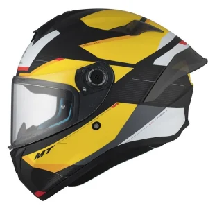 Ofertă exclusivă Casca integrala pentru scuter – motocicleta MT Targo S Kay B3 galben mat (ochelari soare integrati) – omologare noua ECE 22.06 – tip viziera: MT-V-18B XL (61/62cm)