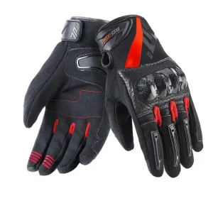 Manusi barbati pentru scuter – motocicleta Racing/Naked vara Seventy model SD-N14 negru/rosu – degete tactile XXL (11 cm) Ofertă specială