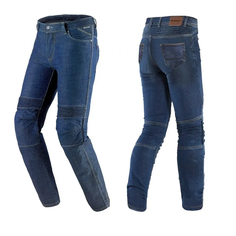 Super ofertă Blugi (jeans) barbati pentru scuter – motocicleta Seventy model SD-PJ6 tip Slim fit culoare: albastru (insertii Aramid Kevlar) XXXL