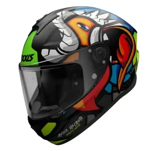 Preț redus Casca integrala pentru scuter – motocicleta Axxis model Draken S Parrot A1 negru mat – tip viziera: MT-V-18C L (59/60cm)