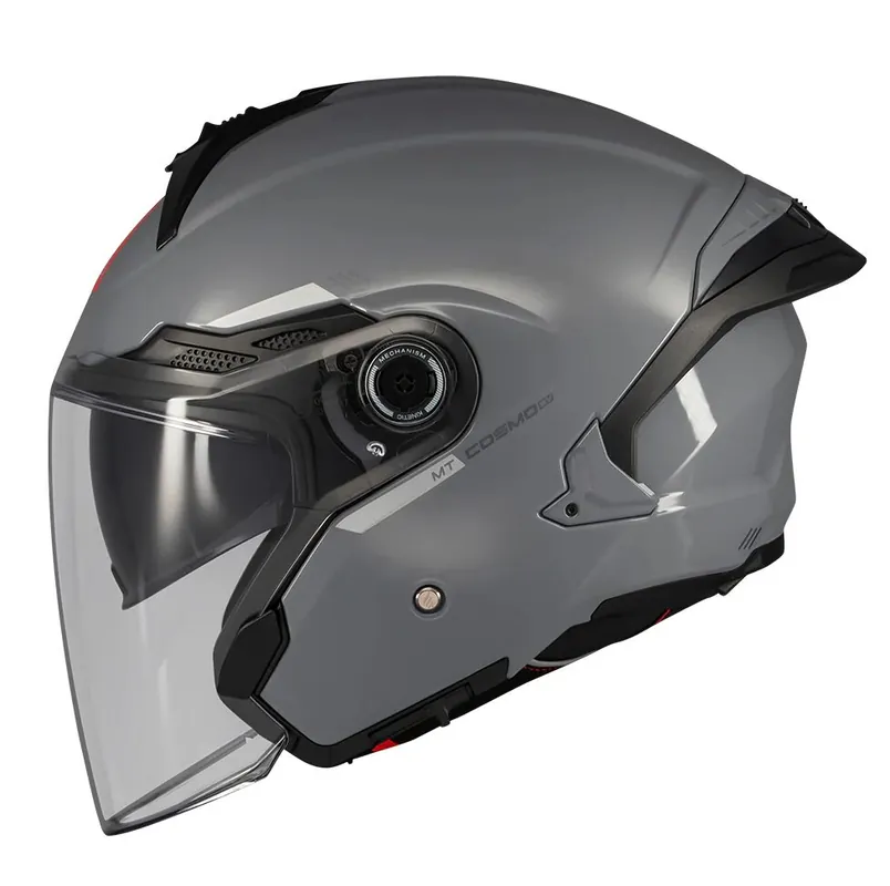 Cumpărături sigure Casca open face pentru scuter – motocicleta MT Cosmo SV A2 gri lucios (ochelari soare integrati) XS (53/54cm)