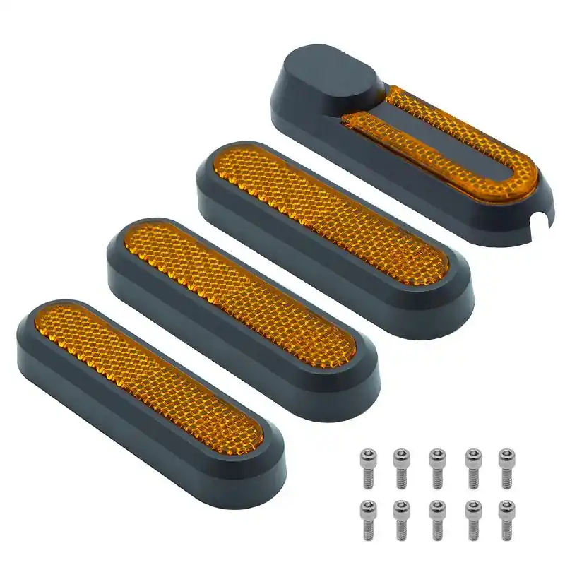 Cumpărături sigure Set capace cu reflector din plastic, trotineta electrică Xiaomi Mi3 Lite, 2 bucăți, negru-galben | Motorevolution