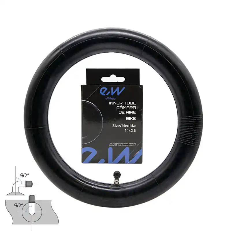 Livrare gratuită Camera de aer scuter electric 14×2.5 – valva curbata 90x90Grade