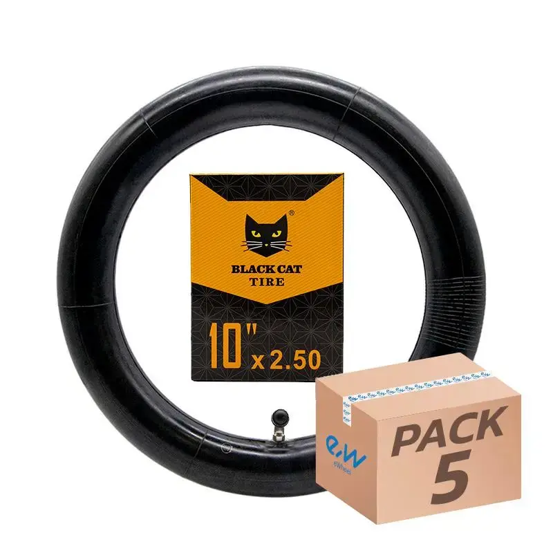 Cameră de aer pentru trotineta electrică 10×2,5 Black Cat – valvă curbată 90×90, 5 bucăți | Motorevolution Nu rata