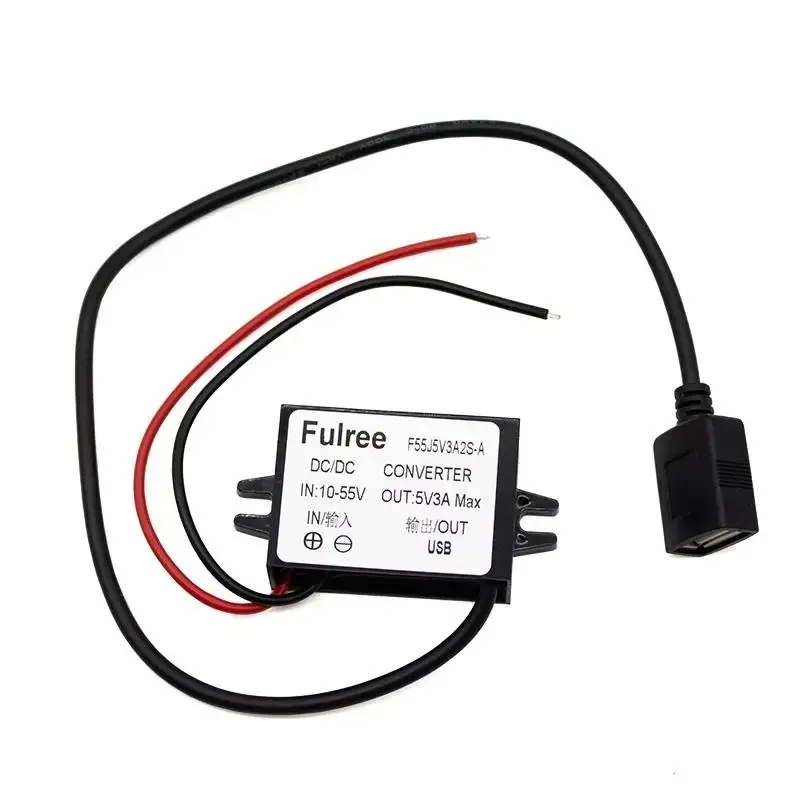 Premium Convertor de tensiune DC 11V-55V la 5V 3A (cu Conector trotineta electrica USB mamă) FULREE