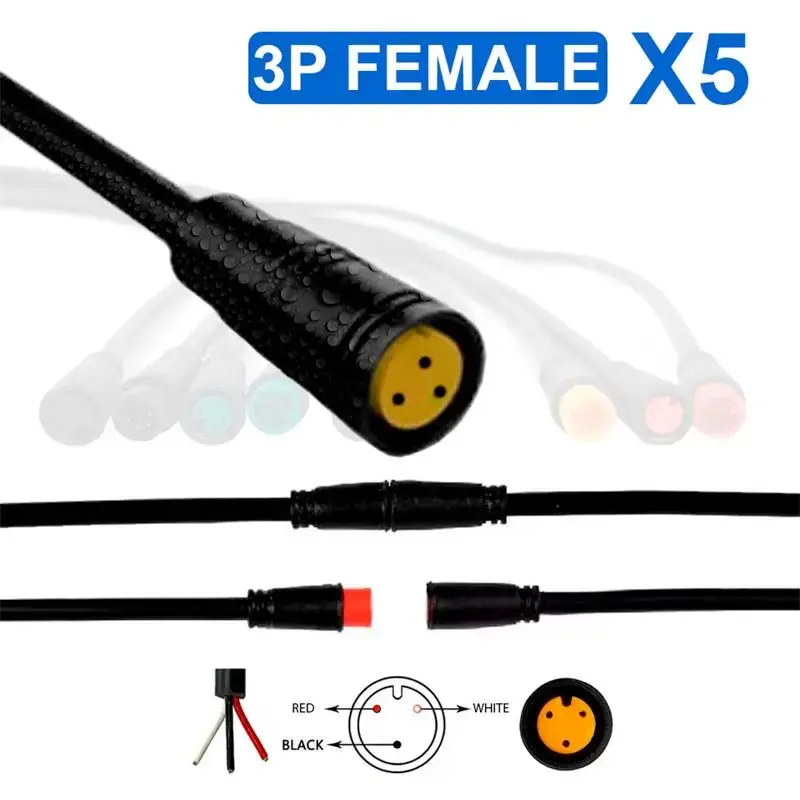 Conectori impermeabili 8 mm 3 pini mama pachet de 5 unități Discount